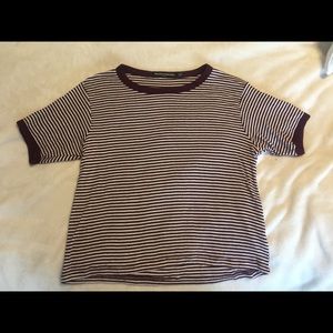 BRANDY MELVILLE Stripped Cropped T Shirt